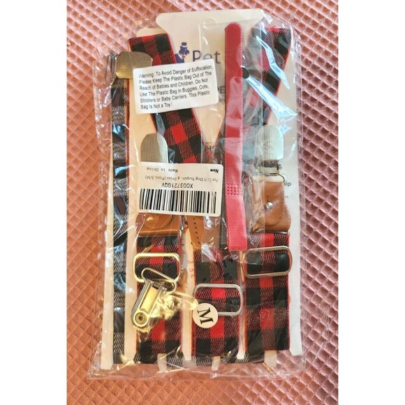 NWT Dog Diaper Suspenders Pet Soft Brand Plaid Size Medium - Picture 2 of 6